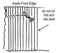 Trimming pleats